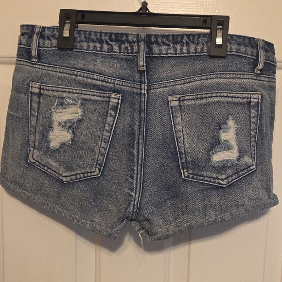 Timing Blue Ripped Denim Shorts - Picture 2 of 3